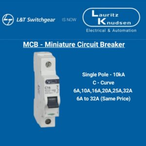 L&T - MCB - Miniature Circuit Breaker Single Pole 10kA (6A to 32A - same price) C-curve.